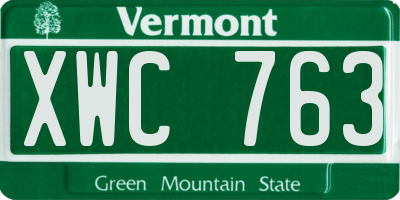 VT license plate XWC763