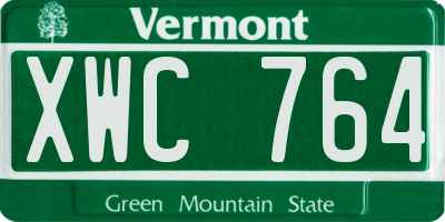 VT license plate XWC764