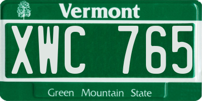 VT license plate XWC765