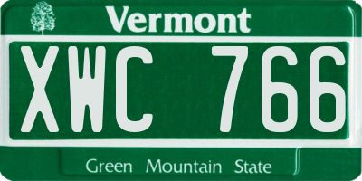 VT license plate XWC766