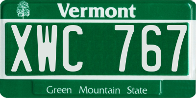 VT license plate XWC767