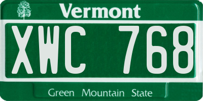 VT license plate XWC768