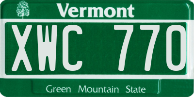 VT license plate XWC770