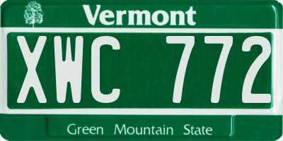VT license plate XWC772