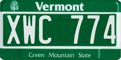 VT license plate XWC774