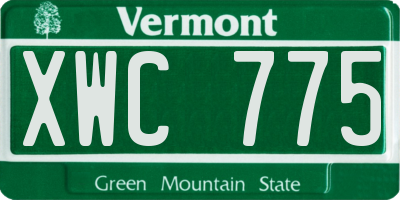 VT license plate XWC775