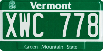 VT license plate XWC778
