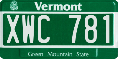 VT license plate XWC781
