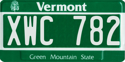VT license plate XWC782