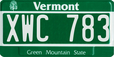 VT license plate XWC783
