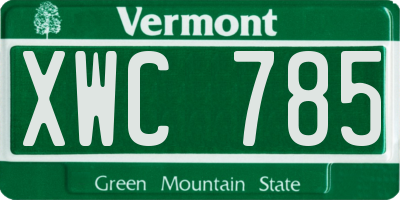 VT license plate XWC785