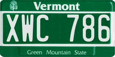 VT license plate XWC786
