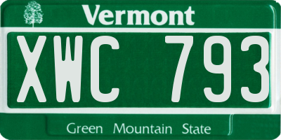 VT license plate XWC793