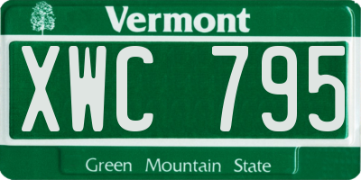 VT license plate XWC795
