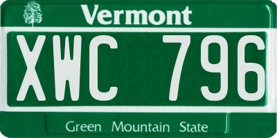 VT license plate XWC796