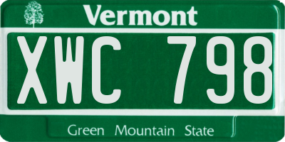 VT license plate XWC798