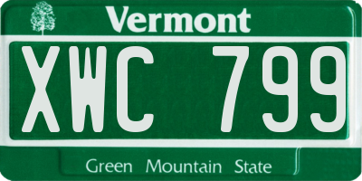 VT license plate XWC799