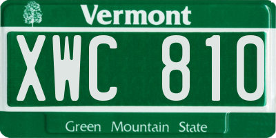 VT license plate XWC810