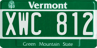 VT license plate XWC812