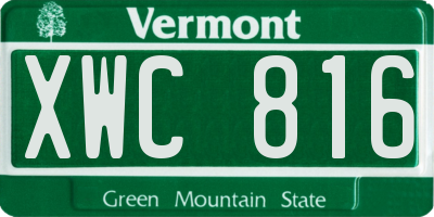 VT license plate XWC816