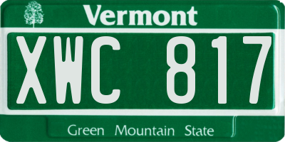 VT license plate XWC817