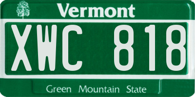 VT license plate XWC818