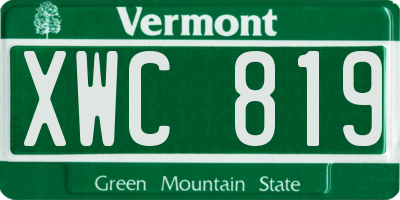 VT license plate XWC819
