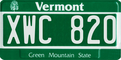 VT license plate XWC820