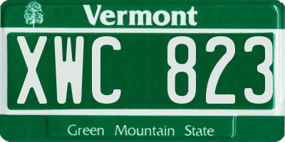 VT license plate XWC823