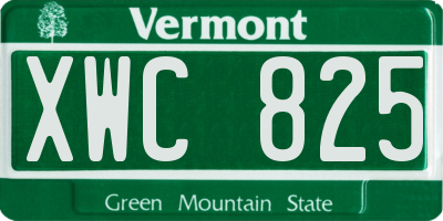 VT license plate XWC825