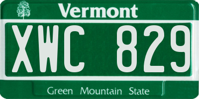 VT license plate XWC829