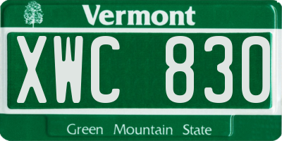 VT license plate XWC830