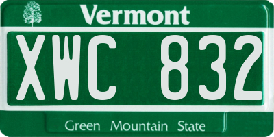 VT license plate XWC832