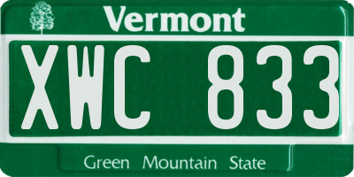 VT license plate XWC833
