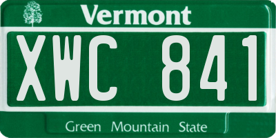 VT license plate XWC841