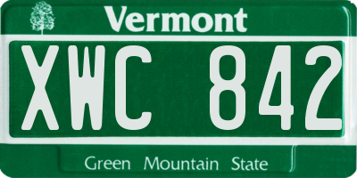 VT license plate XWC842