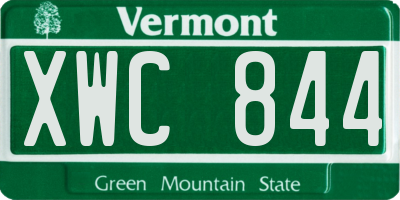 VT license plate XWC844