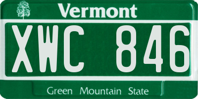 VT license plate XWC846