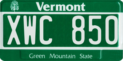 VT license plate XWC850