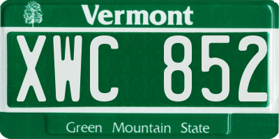 VT license plate XWC852