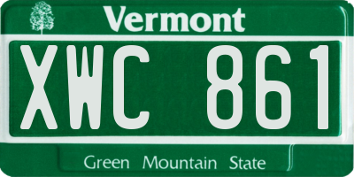 VT license plate XWC861