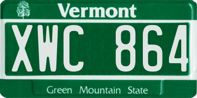 VT license plate XWC864