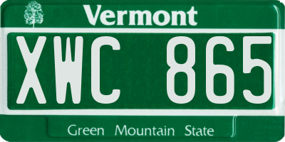 VT license plate XWC865