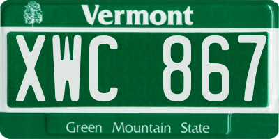 VT license plate XWC867