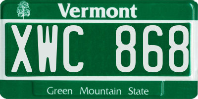 VT license plate XWC868