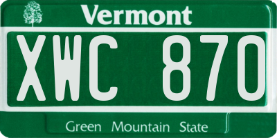 VT license plate XWC870