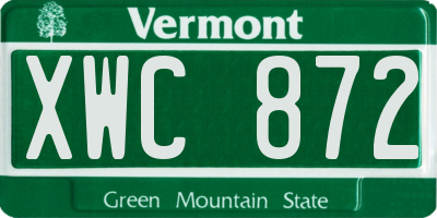 VT license plate XWC872