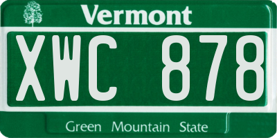 VT license plate XWC878
