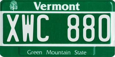 VT license plate XWC880