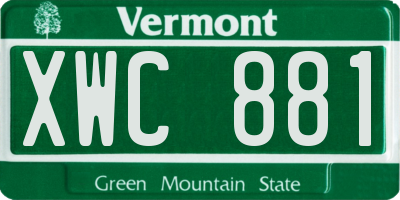 VT license plate XWC881